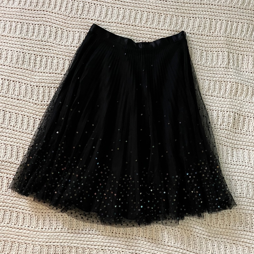 Express Black Sequined Tulle Skirt 2